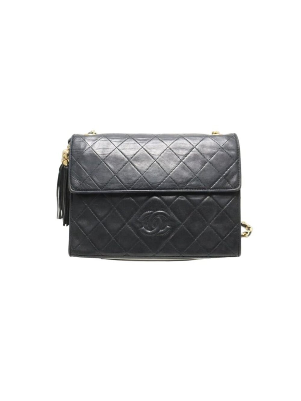 Chanel Quilted Fringe GD Leather Chain Shoulder